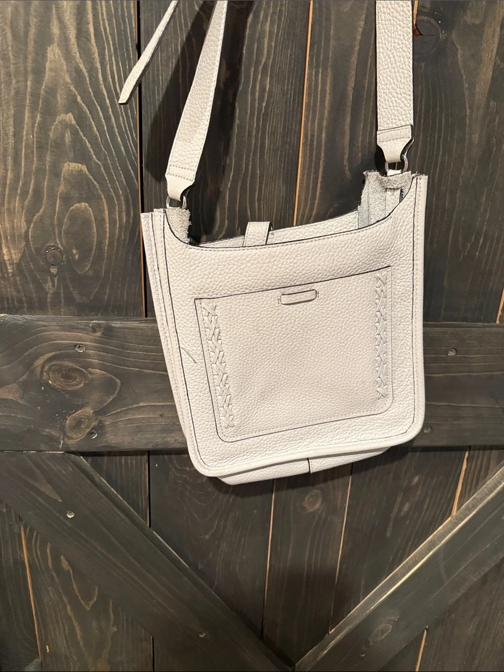 Rebecca Minkoff Pebbled Light Cream Crossbody Bag